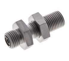 UNF 9/16''-18 Male Zinc plated Steel Bulkhead Fitting ORFS 630 Bar - Hydraulic