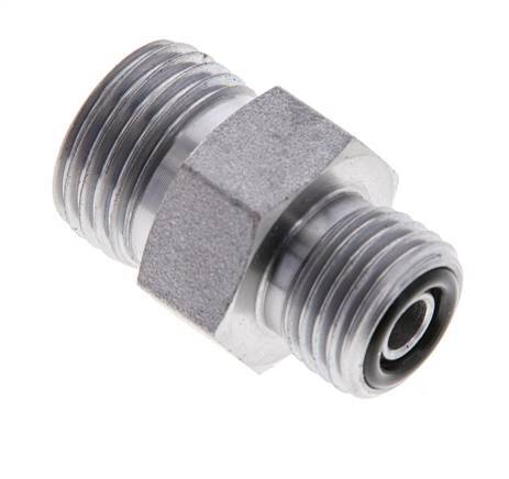 UN 11/16''-16 x UNF 9/16''-18 Verzinkt Stalen Borstnippel ORFS 630 Bar - Hydrauliek