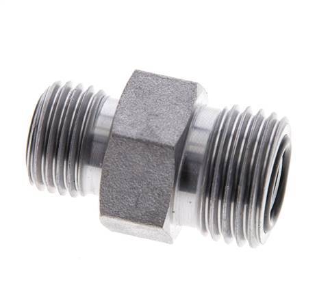 UN 11/16''-16 x UNF 9/16''-18 Verzinkt Stalen Borstnippel ORFS 630 Bar - Hydrauliek