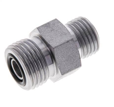 UN 11/16''-16 x UNF 9/16''-18 Verzinkt Stalen Borstnippel ORFS 630 Bar - Hydrauliek