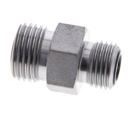 UN 11/16''-16 x UNF 9/16''-18 Verzinkt Stalen Borstnippel ORFS 630 Bar - Hydrauliek