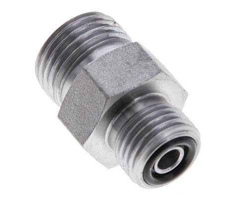 UN 11/16''-16 x UNF 9/16''-18 Verzinkt Stalen Borstnippel ORFS 630 Bar - Hydrauliek