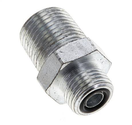 UN 11/16''-16 x 1/2'' NPT Verzinkt Stalen Borstnippel ORFS 630 Bar - Hydrauliek