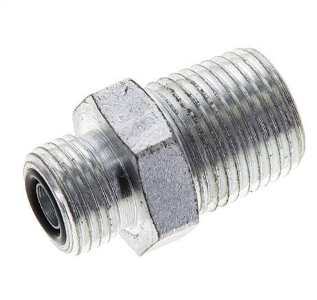 UN 11/16''-16 x 1/2'' NPT Verzinkt Stalen Borstnippel ORFS 630 Bar - Hydrauliek