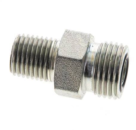 UN 11/16''-16 x 1/4'' NPT Verzinkt Stalen Borstnippel ORFS 630 Bar - Hydrauliek
