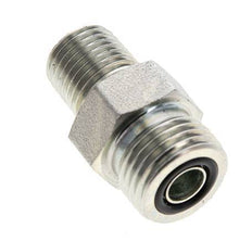 UN 11/16''-16 x 1/4'' NPT Verzinkt Stalen Borstnippel ORFS 630 Bar - Hydrauliek