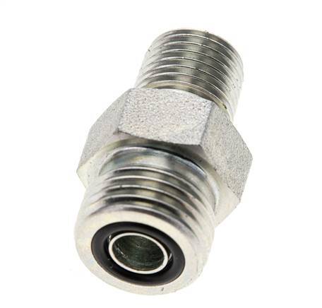 UN 11/16''-16 x 1/4'' NPT Verzinkt Stalen Borstnippel ORFS 630 Bar - Hydrauliek
