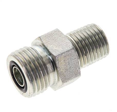 UN 11/16''-16 x 1/4'' NPT Verzinkt Stalen Borstnippel ORFS 630 Bar - Hydrauliek