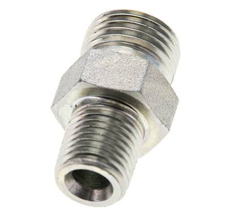 UN 11/16''-16 x 1/4'' NPT Verzinkt Stalen Borstnippel ORFS 630 Bar - Hydrauliek