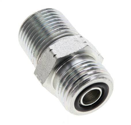 UN 11/16''-16 x 3/8'' NPT Verzinkt Stalen Borstnippel ORFS 630 Bar - Hydrauliek