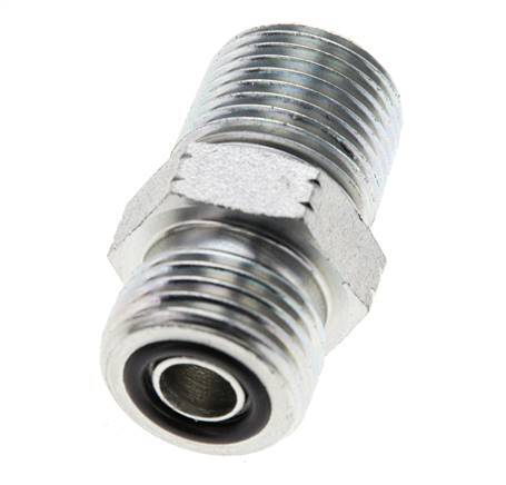 UN 11/16''-16 x 3/8'' NPT Verzinkt Stalen Borstnippel ORFS 630 Bar - Hydrauliek