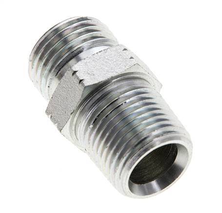 UN 11/16''-16 x 3/8'' NPT Verzinkt Stalen Borstnippel ORFS 630 Bar - Hydrauliek