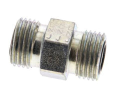 UN 11/16''-16 Zinc plated Steel Double Nipple ORFS 630 Bar - Hydraulic