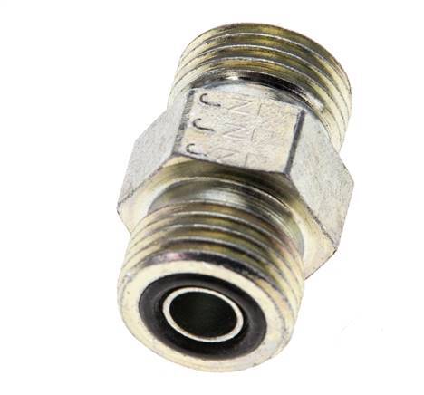 UN 11/16''-16 Zinc plated Steel Double Nipple ORFS 630 Bar - Hydraulic