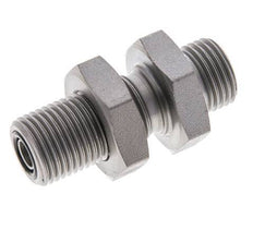 UN 11/16''-16 Male Zinc plated Steel Bulkhead Fitting ORFS 630 Bar - Hydraulic