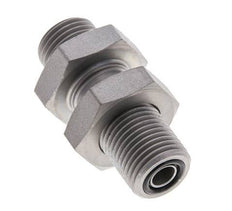UN 11/16''-16 Male Zinc plated Steel Bulkhead Fitting ORFS 630 Bar - Hydraulic