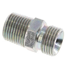 1/2'' NPT x G 1/2'' Zinc plated Steel Double Nipple 3-pieces 280 Bar - Hydraulic