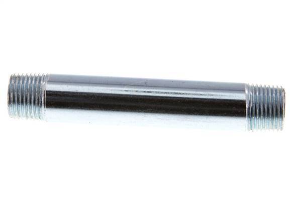 R 1/2'' Zinc plated Steel Double Pipe Nipple 50 Bar DIN 2982 - 120mm [5 Pieces]