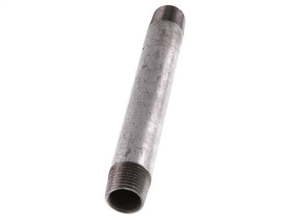 R 1/2'' Zinc plated Steel Double Pipe Nipple 50 Bar DIN 2982 - 150mm [5 Pieces]