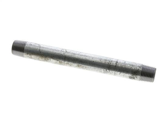 R 1/2'' Zinc plated Steel Double Pipe Nipple 50 Bar DIN 2982 - 180mm [5 Pieces]