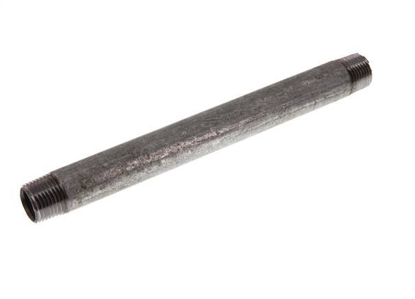 R 1/2'' Zinc plated Steel Double Pipe Nipple 50 Bar DIN 2982 - 200mm [5 Pieces]
