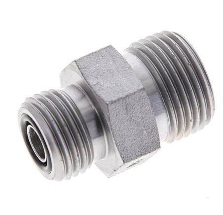 UN 13/16''-16 x UN 11/16''-16 Verzinkt Stalen Borstnippel ORFS 630 Bar - Hydrauliek