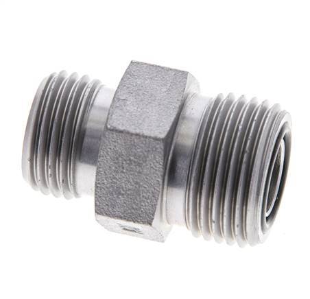 UN 13/16''-16 x UN 11/16''-16 Verzinkt Stalen Borstnippel ORFS 630 Bar - Hydrauliek