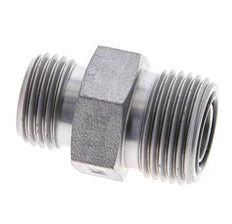 UN 13/16''-16 x UN 11/16''-16 Zinc plated Steel Double Nipple ORFS 630 Bar - Hydraulic