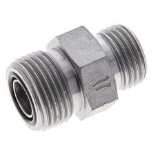 UN 13/16''-16 x UN 11/16''-16 Zinc plated Steel Double Nipple ORFS 630 Bar - Hydraulic