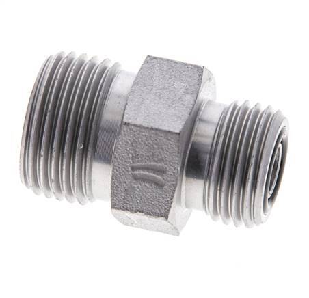 UN 13/16''-16 x UN 11/16''-16 Verzinkt Stalen Borstnippel ORFS 630 Bar - Hydrauliek