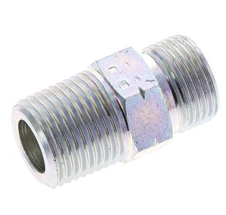 UN 13/16''-16 x 1/2'' NPT Verzinkt Stalen Borstnippel ORFS 630 Bar - Hydrauliek
