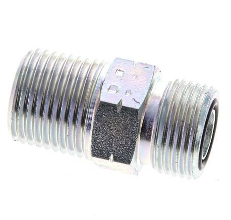 UN 13/16''-16 x 1/2'' NPT Verzinkt Stalen Borstnippel ORFS 630 Bar - Hydrauliek