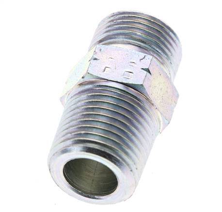 UN 13/16''-16 x 1/2'' NPT Verzinkt Stalen Borstnippel ORFS 630 Bar - Hydrauliek