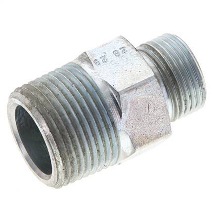 UN 13/16''-16 x 3/4'' NPT Verzinkt Stalen Borstnippel ORFS 400 Bar - Hydrauliek