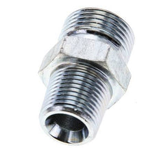 UN 13/16''-16 x 3/8'' NPT Zinc plated Steel Double Nipple ORFS 630 Bar - Hydraulic