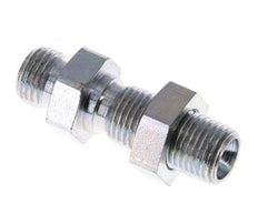 G 1/4'' Zinc plated Steel Bulkhead Double nipple 350 Bar - Hydraulic