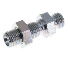 G 1/4'' Zinc plated Steel Bulkhead Double nipple 350 Bar - Hydraulic