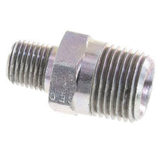 1/4'' NPT x 1/2'' NPT Zinc plated Steel Double Nipple 210 Bar - Hydraulic
