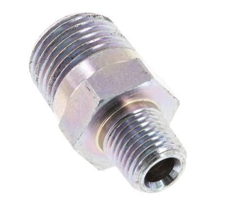 1/4'' NPT x 1/2'' NPT Zinc plated Steel Double Nipple 210 Bar - Hydraulic