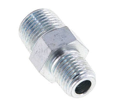 1/4'' NPT x 3/8'' NPT Zinc plated Steel Double Nipple 210 Bar - Hydraulic
