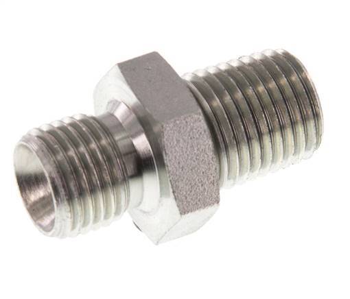 1/4'' NPT x G 1/4'' Verzinkt Stalen Borstnippel 3-delig 800 Bar - Hydrauliek