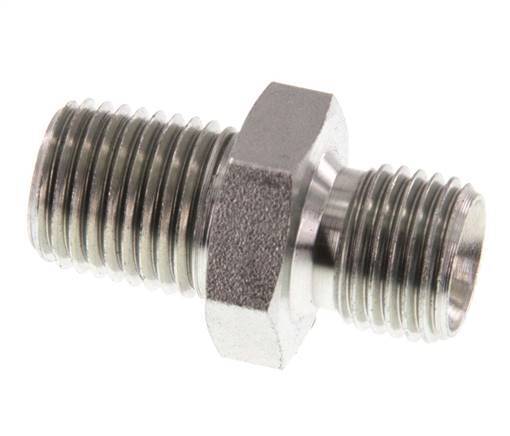 1/4'' NPT x G 1/4'' Verzinkt Stalen Borstnippel 3-delig 800 Bar - Hydrauliek