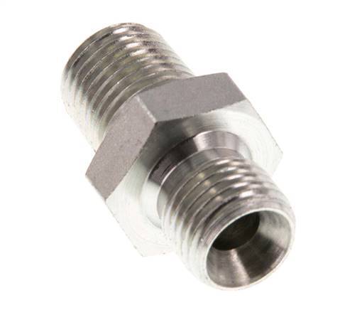 1/4'' NPT x G 1/4'' Verzinkt Stalen Borstnippel 3-delig 800 Bar - Hydrauliek