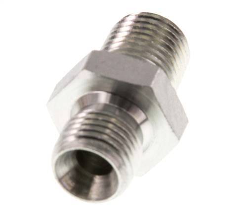 1/4'' NPT x G 1/4'' Verzinkt Stalen Borstnippel 3-delig 800 Bar - Hydrauliek