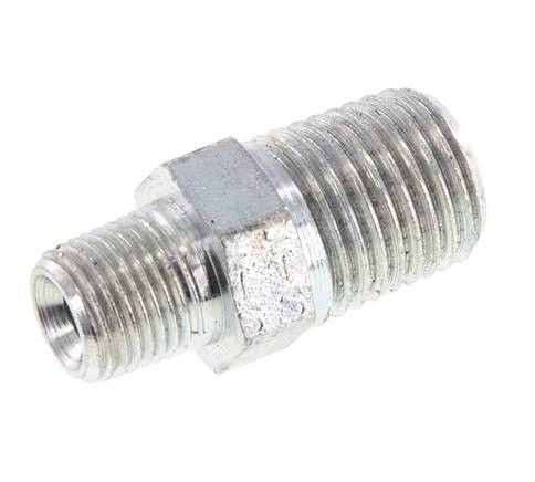 1/8'' NPT x 1/4'' NPT Verzinkt Stalen Borstnippel 375 Bar - Hydrauliek [2 Stuks]