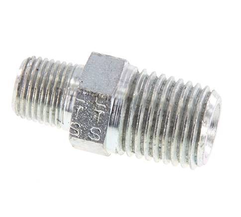 1/8'' NPT x 1/4'' NPT Verzinkt Stalen Borstnippel 375 Bar - Hydrauliek [2 Stuks]