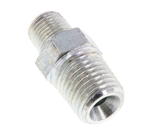 1/8'' NPT x 1/4'' NPT Verzinkt Stalen Borstnippel 375 Bar - Hydrauliek [2 Stuks]