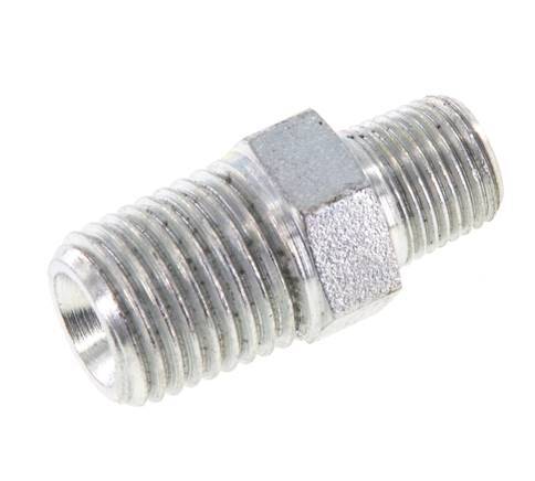 1/8'' NPT x 1/4'' NPT Verzinkt Stalen Borstnippel 375 Bar - Hydrauliek [2 Stuks]