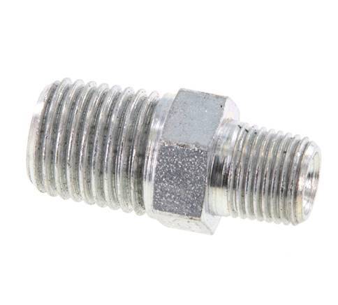 1/8'' NPT x 1/4'' NPT Verzinkt Stalen Borstnippel 375 Bar - Hydrauliek [2 Stuks]