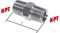 1/8'' NPT x 1/4'' NPT Verzinkt Stalen Borstnippel 375 Bar - Hydrauliek [2 Stuks]